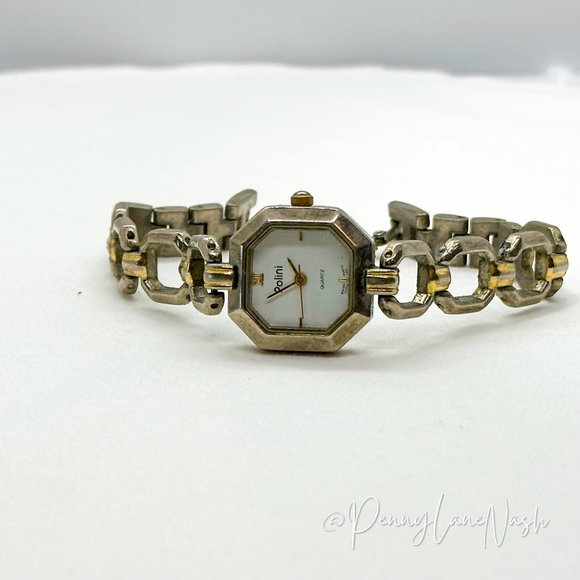 Vintage Accessories - Polini Two Tone Quartz Clip Watch